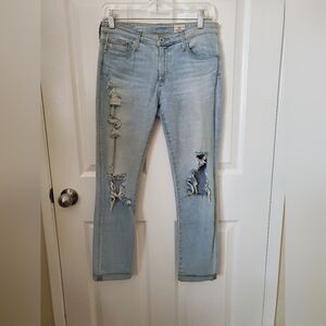 AG Light Blue Distressed Women Jeans 27